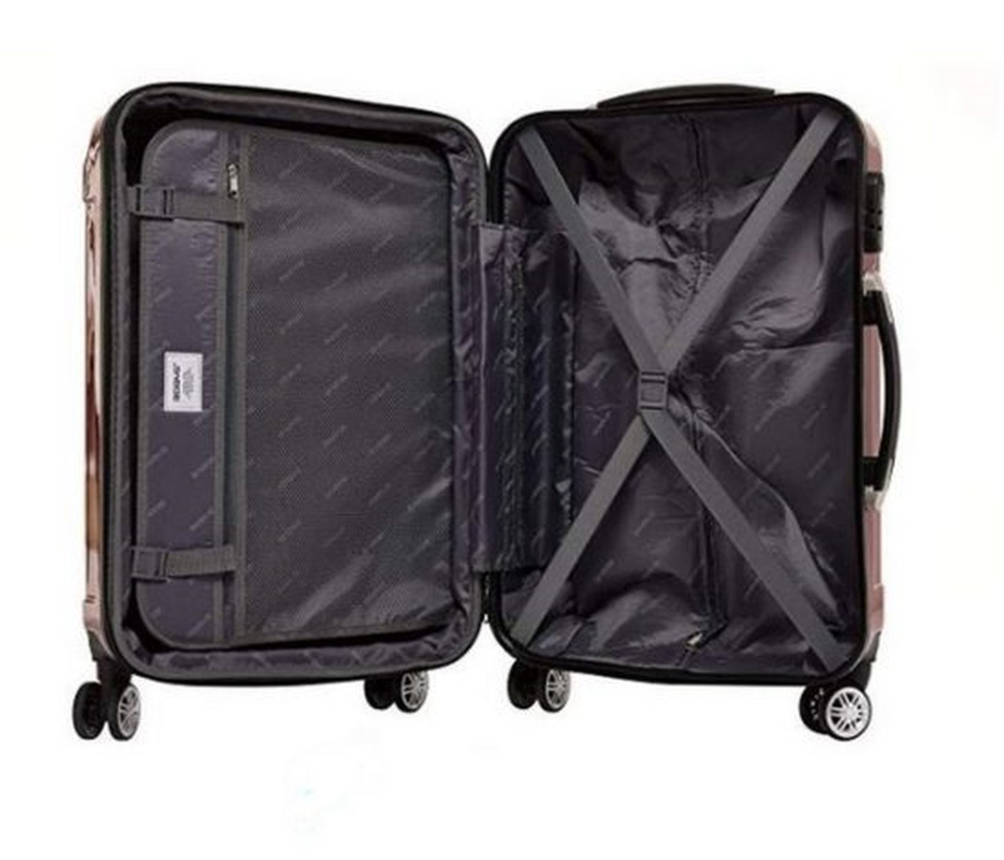 Trolleyset 2-teilig 65 + 55 cm, 4 Doppel-Rollen, Dehnfalte, schwarz