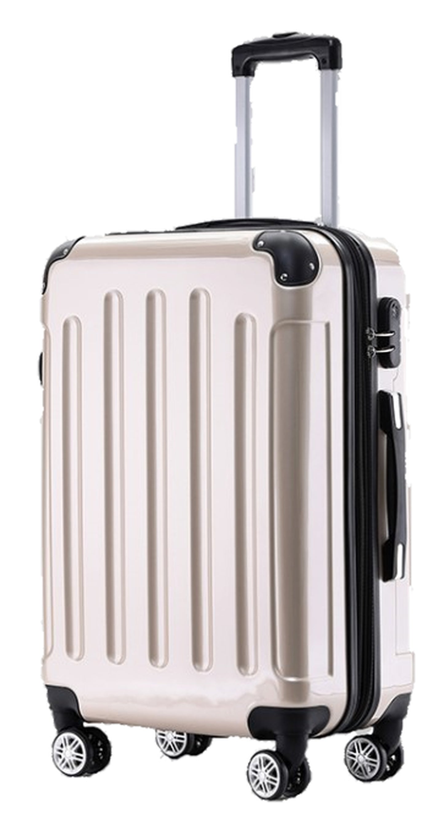 Hartschalen-Trolley XL - 75cm - 115/138L - Light - 4 Rollen - Dehnfalte - champagner